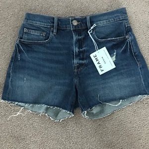Le Bridgette Distressed Denim Shorts